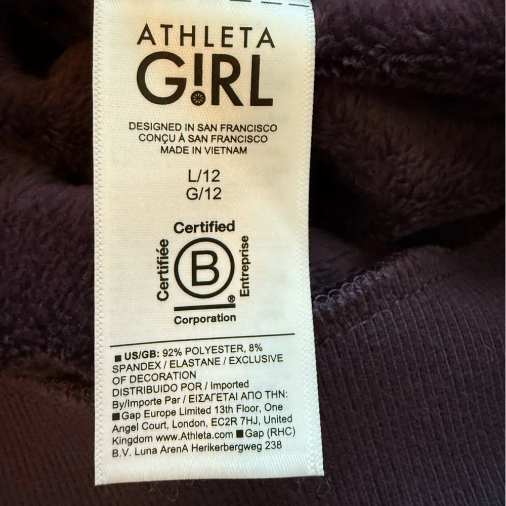 Athleta Girl Feelin’ Good Sweatshirt | L (12) Iris Purple Plush Fleece